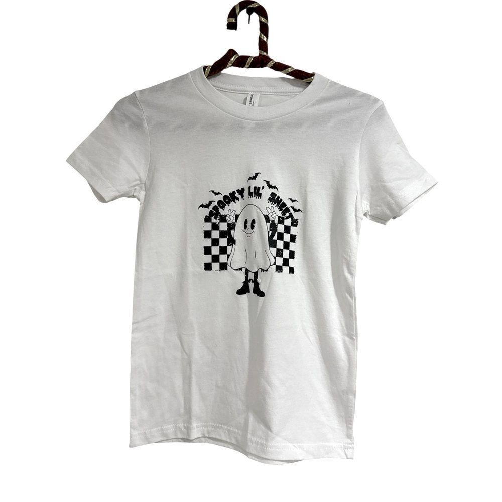 Bella Canvas White Ghost Graphic Tee NWT